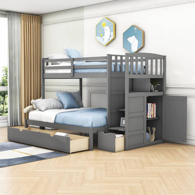 Mimi twin over full bunk bed with sale drawers